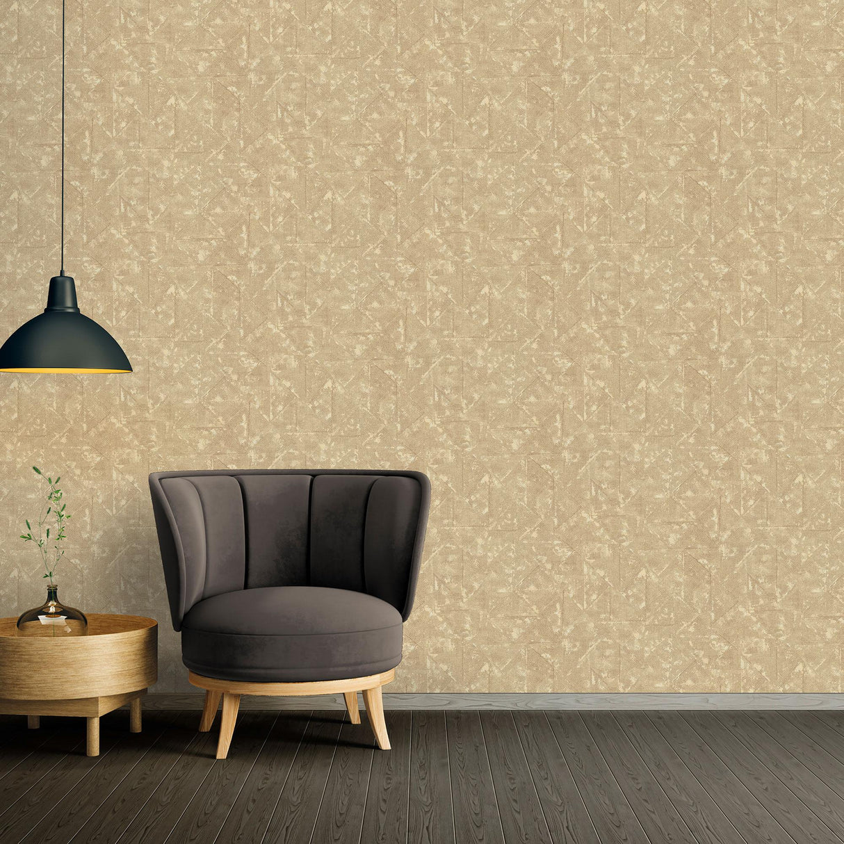 Galerie Distressed Geometric Texture Beige Wallpaper