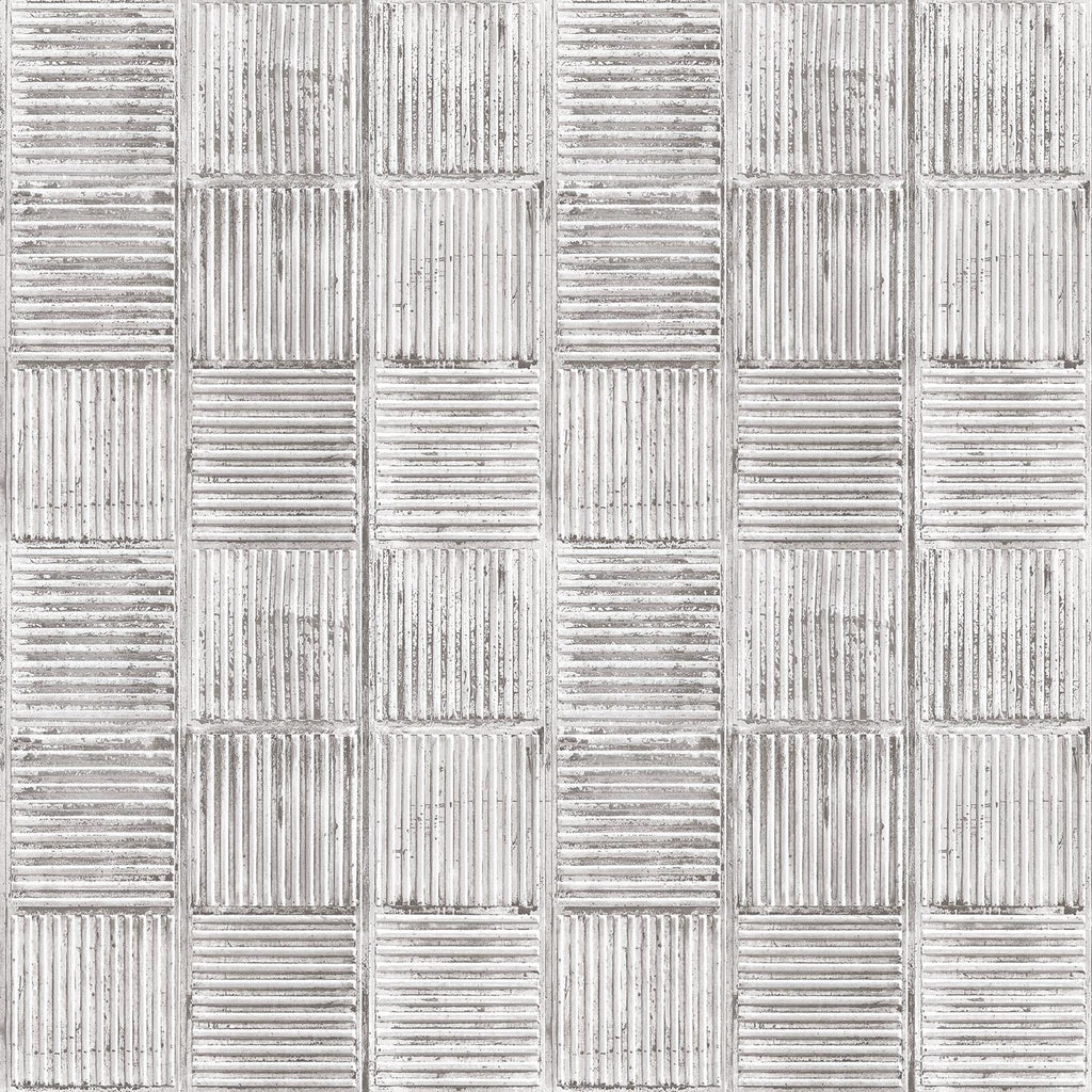 Galerie Steel Plates Silver Grey Wallpaper