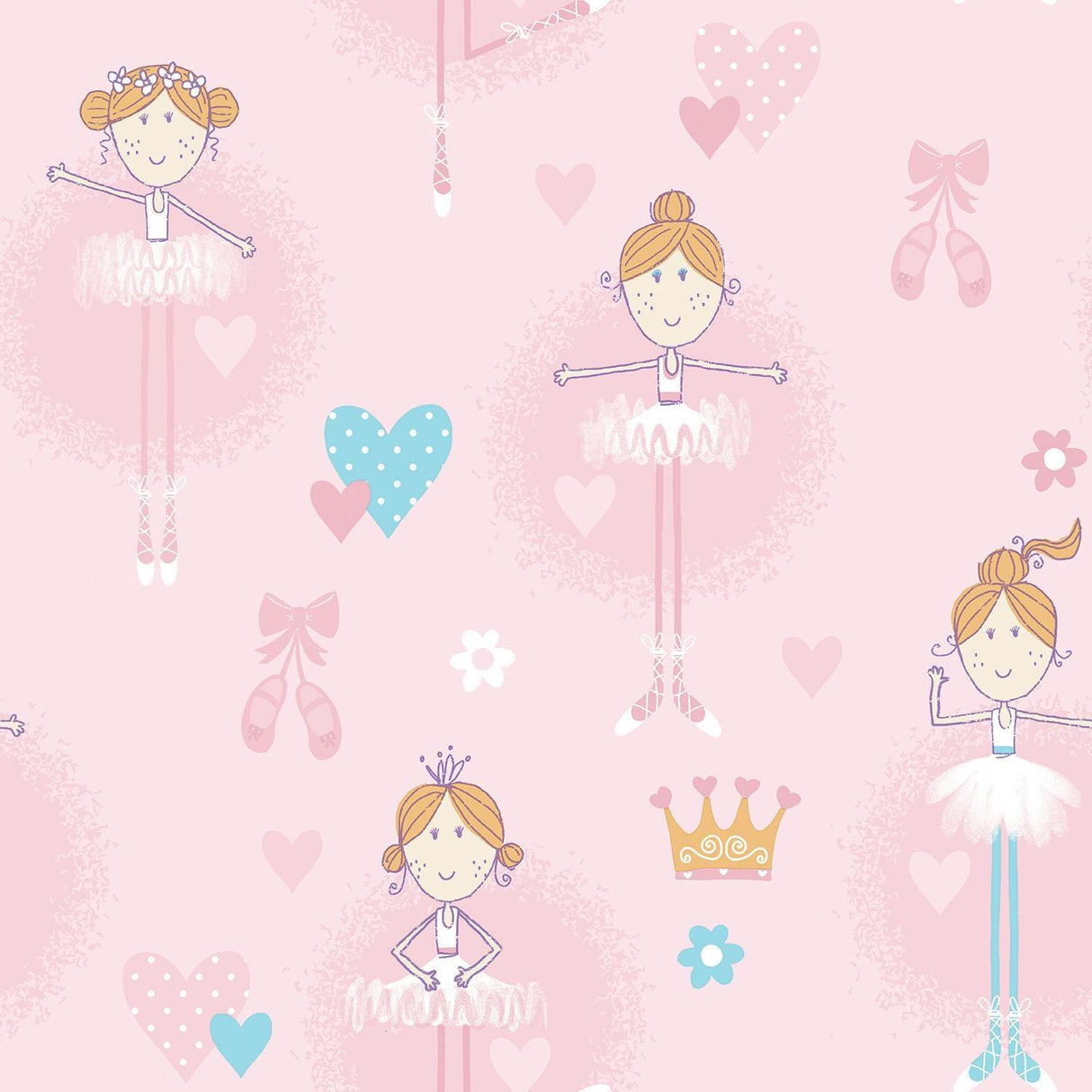 Galerie Ballerinas Pink Wallpaper