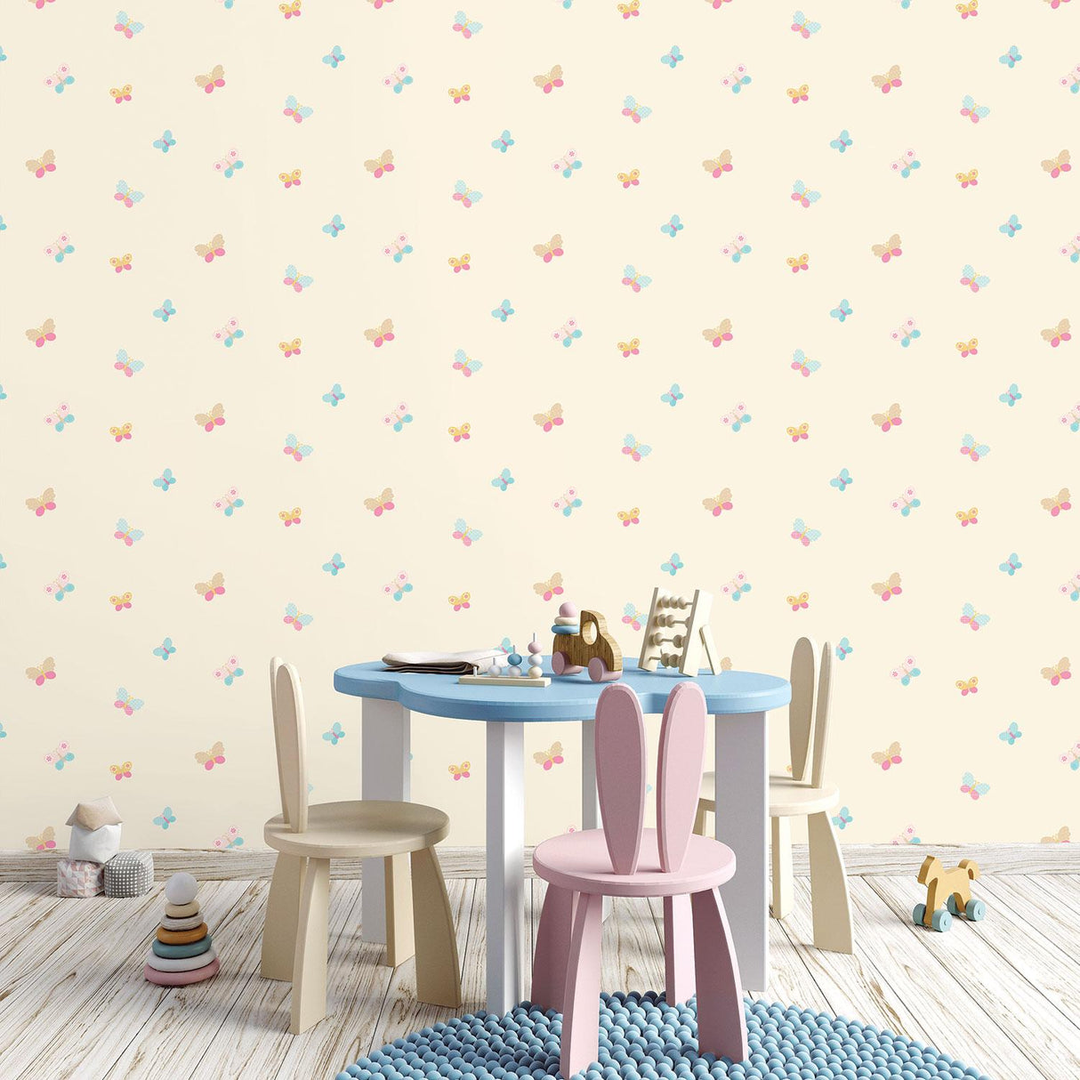 Galerie Butterflies Cream Wallpaper
