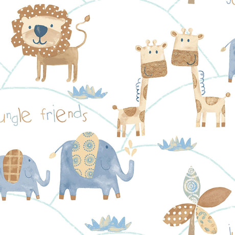 Galerie Jungle Friends Blue Wallpaper