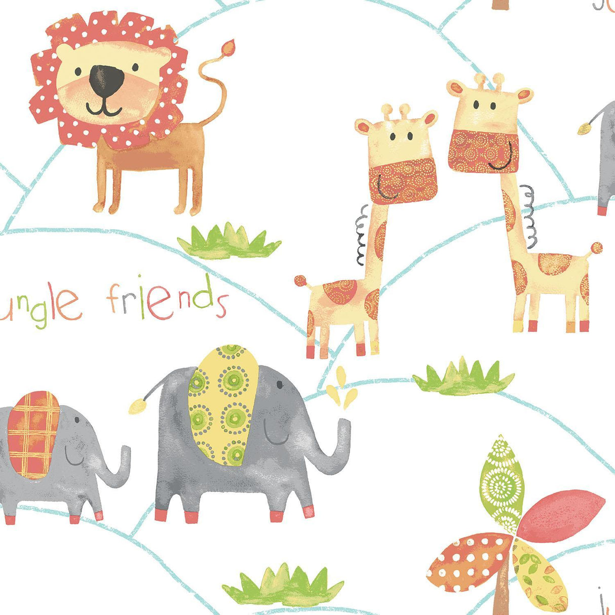 Galerie Jungle Friends Orange Wallpaper
