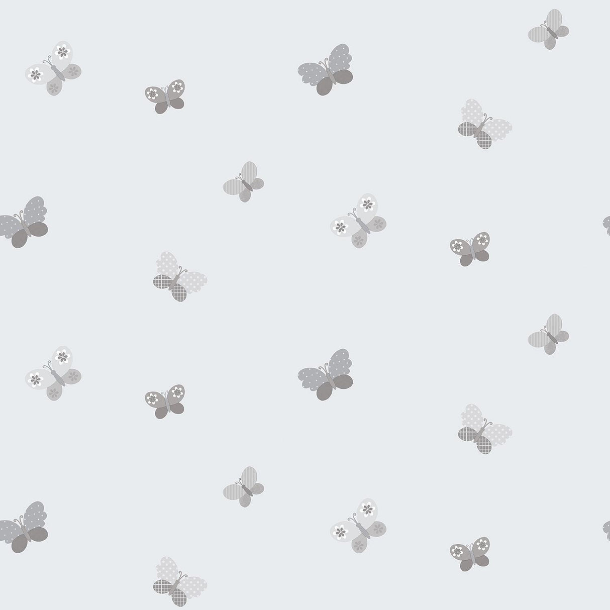 Galerie Butterflies Silver Grey Wallpaper