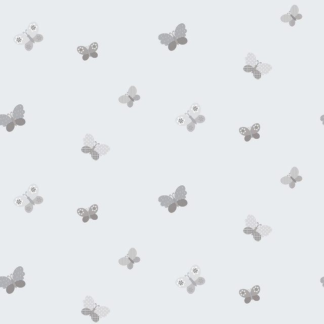 Galerie Butterflies Silver Grey Wallpaper