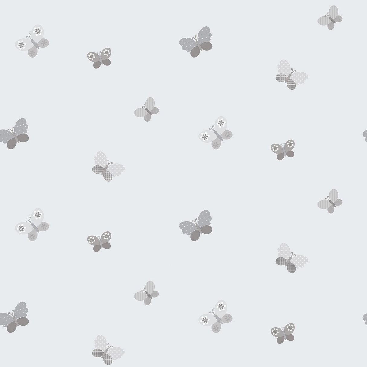 Galerie Butterflies Silver Grey Wallpaper
