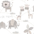 Galerie Jungle Friends Silver Grey Wallpaper