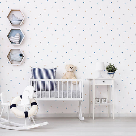 Galerie Giant Polko Dots Blue Wallpaper