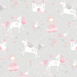 Galerie Unicorns and Princesses Silver Grey Wallpaper