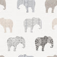 Galerie Elephant Motif Silver Grey Wallpaper