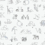 Galerie Alphabet Silver Grey Wallpaper