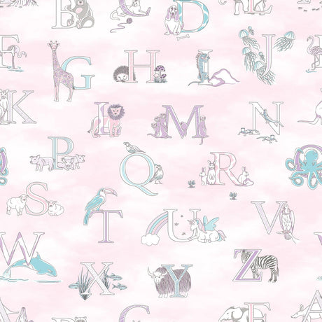 Galerie Alphabet Pink Wallpaper