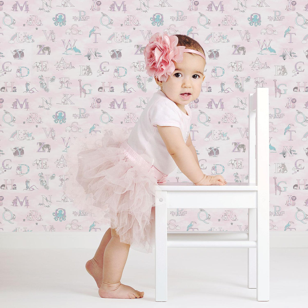 Galerie Alphabet Pink Wallpaper