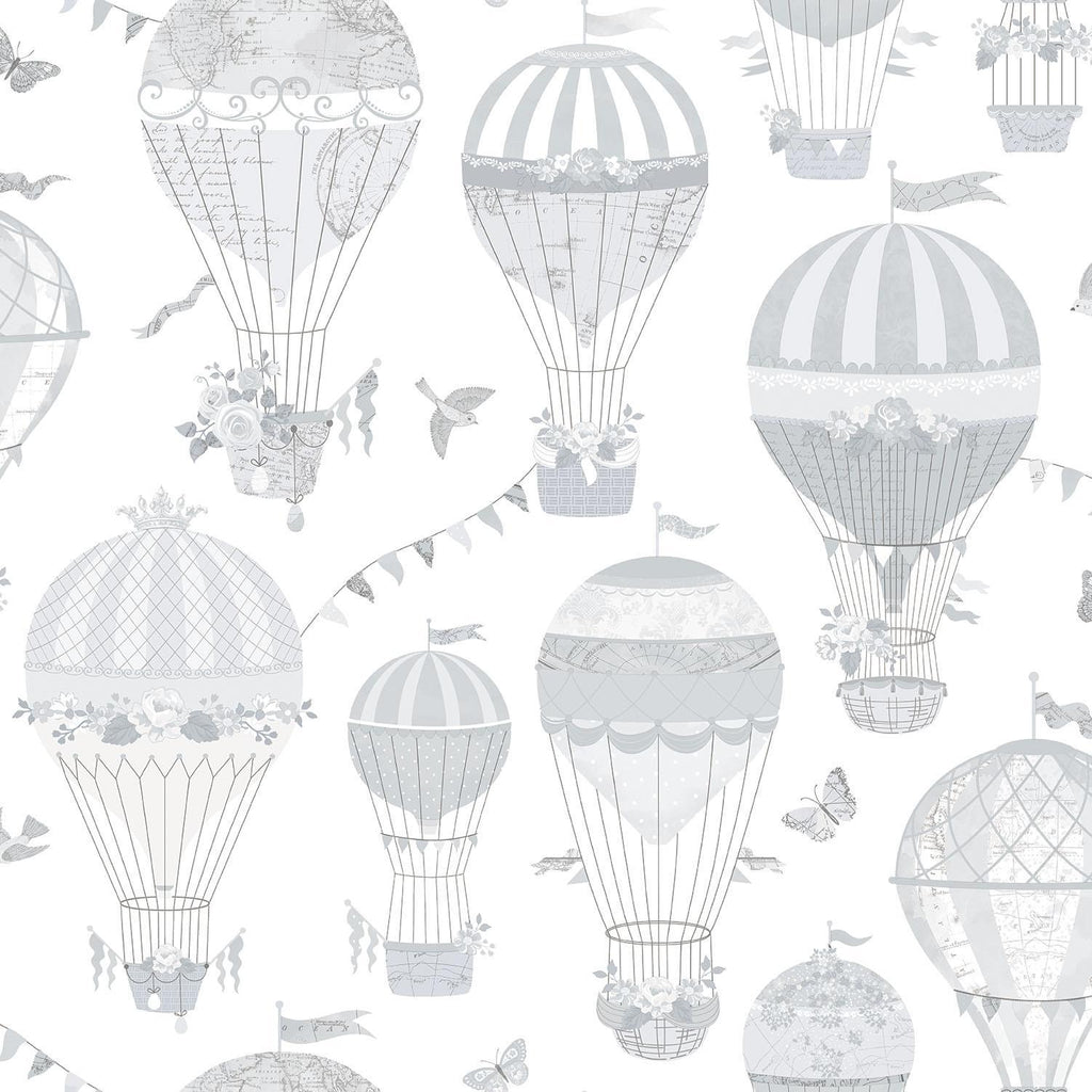 Galerie Balloon Journey Silver Grey Wallpaper