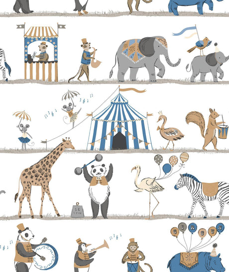 Galerie Circus Parade Blue Wallpaper