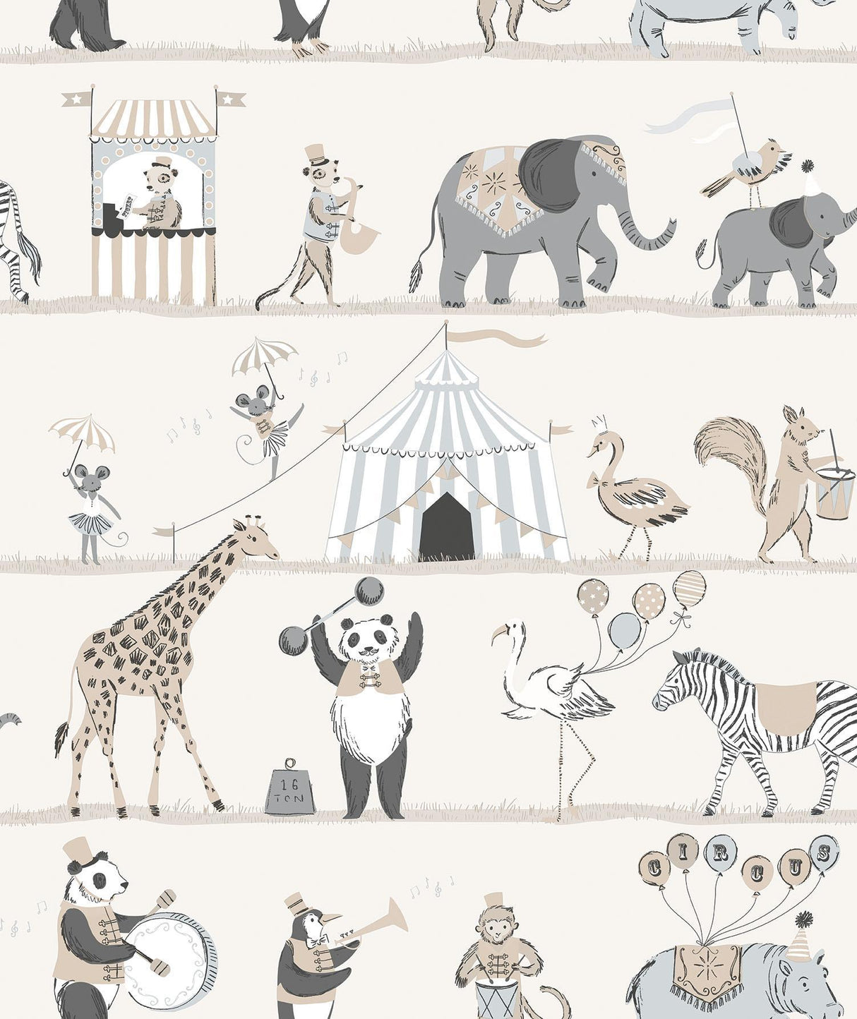 Galerie Circus Parade Beige Wallpaper