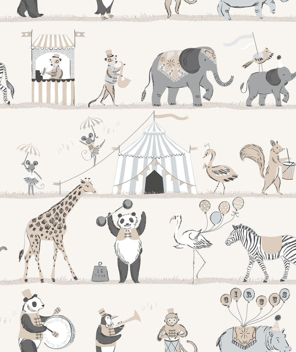 Galerie Circus Parade Beige Wallpaper