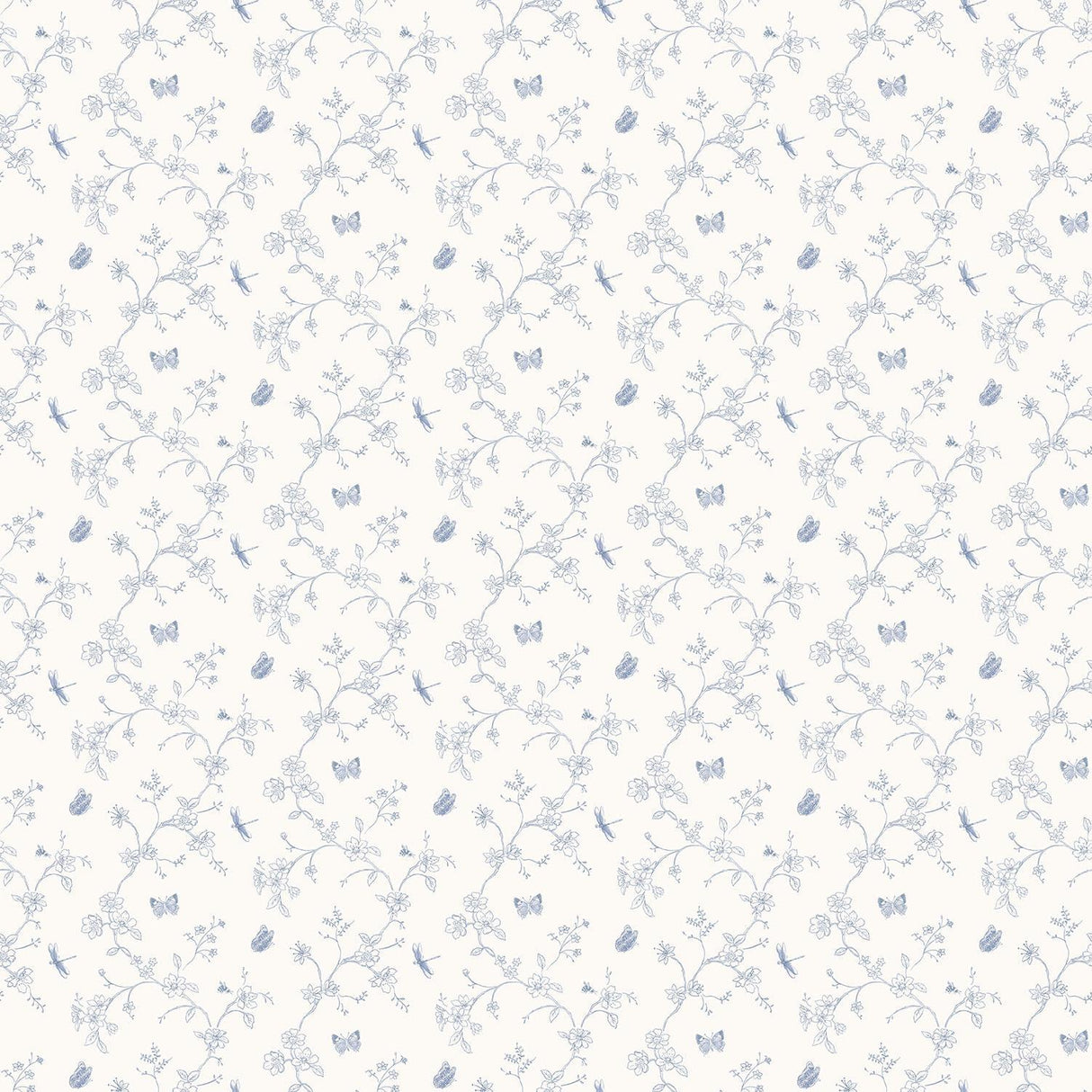 Galerie Small Floral Butterfly Dragonfly Blue Wallpaper