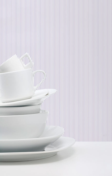 Galerie Narrow Stripe Purple Lilac Wallpaper