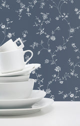 Galerie Floral Trail Blue Wallpaper