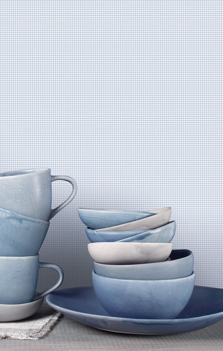 Galerie Small Gingham Plaid Blue Wallpaper
