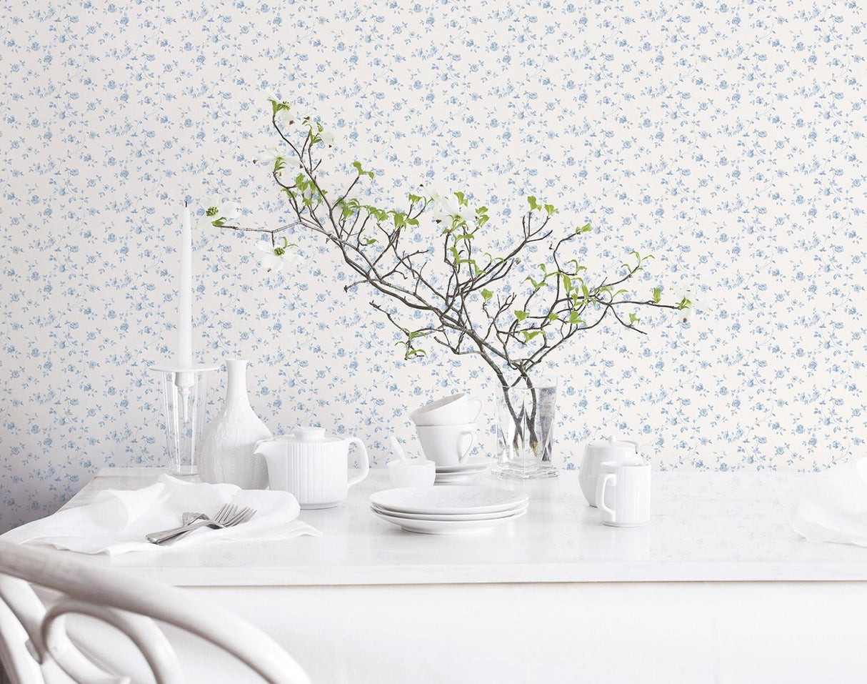 Galerie Small Rose Trail Blue Wallpaper