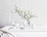 Galerie Small Rose Trail Blue Wallpaper