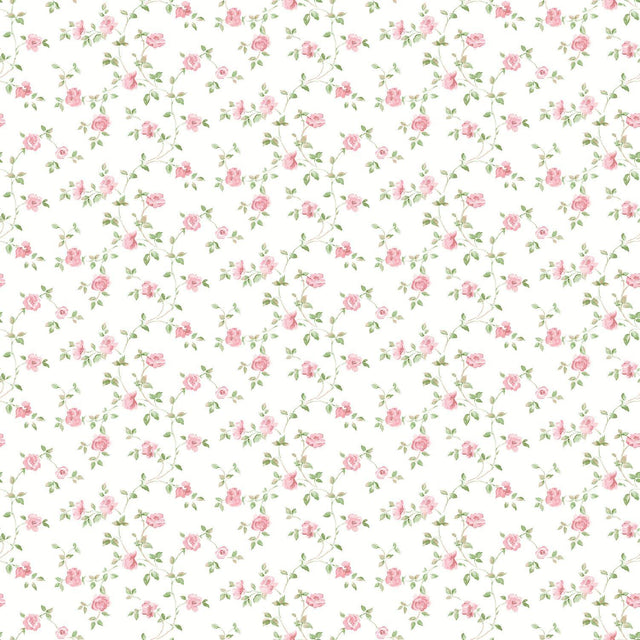 Galerie Small Rose Trail White Wallpaper