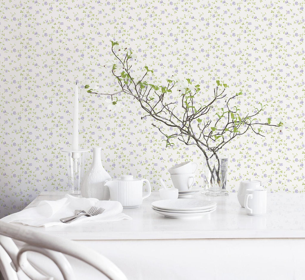 Galerie Small Rose Trail Purple Lilac Wallpaper