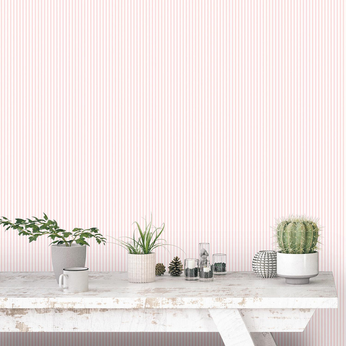Galerie Narrow Stripe Pink Wallpaper