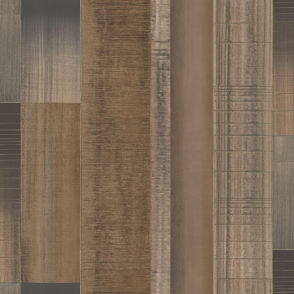 Galerie Agen Stripe Bronze Brown Wallpaper