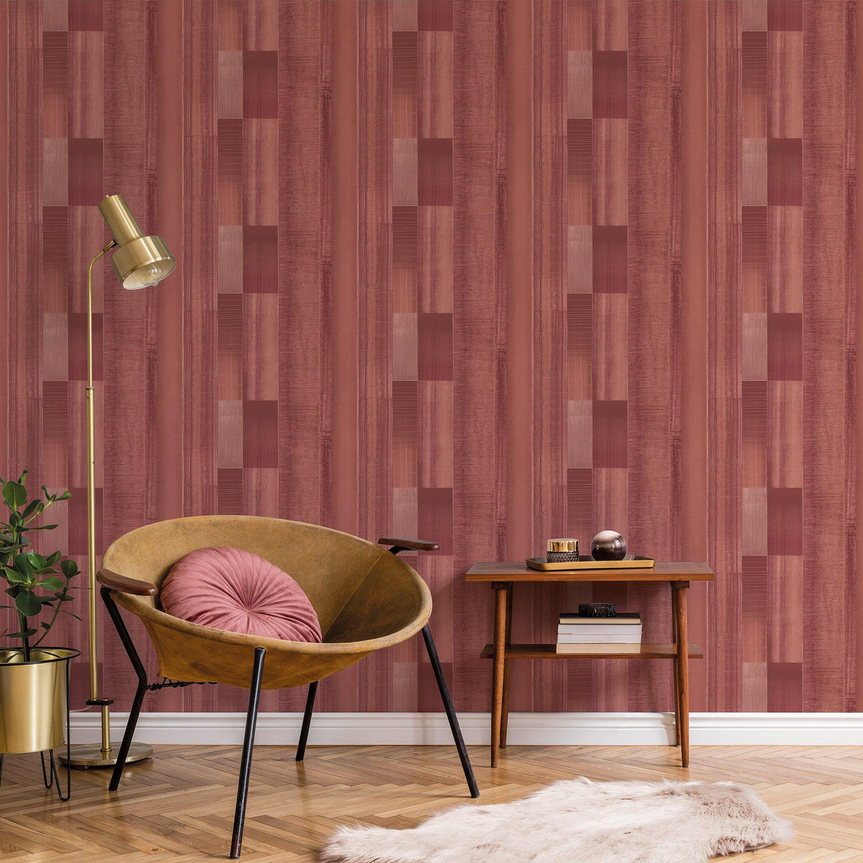 Galerie G56574 Texstyle Agen Stripe Red Wallpaper G56574 Red Wallpaper