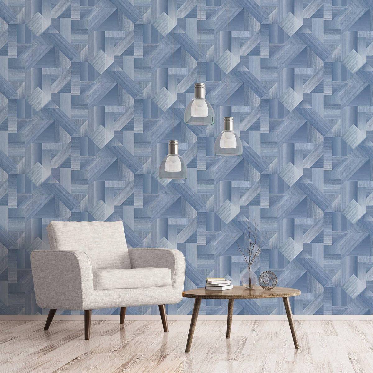 Galerie G56624 Texstyle Shape Shifter Blue Wallpaper G56624 Blue Wallpaper