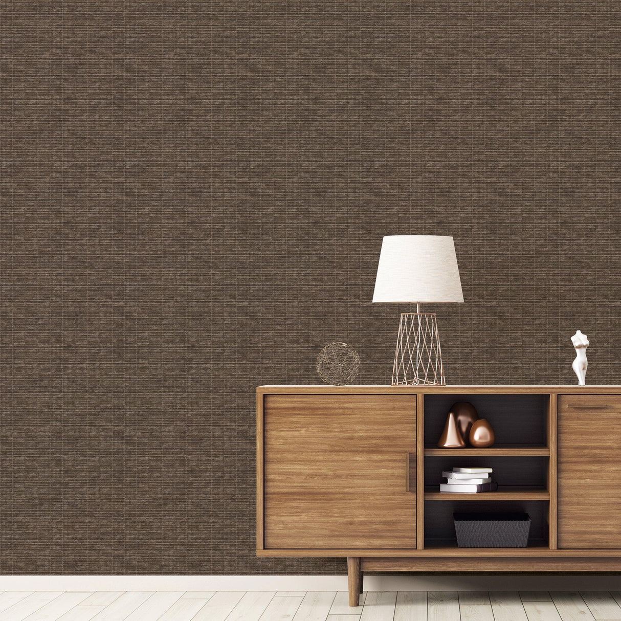 Galerie G56633 Texstyle Woven Weave Texture Bronze Brown Wallpaper G56633 Bronze Brown Wallpaper