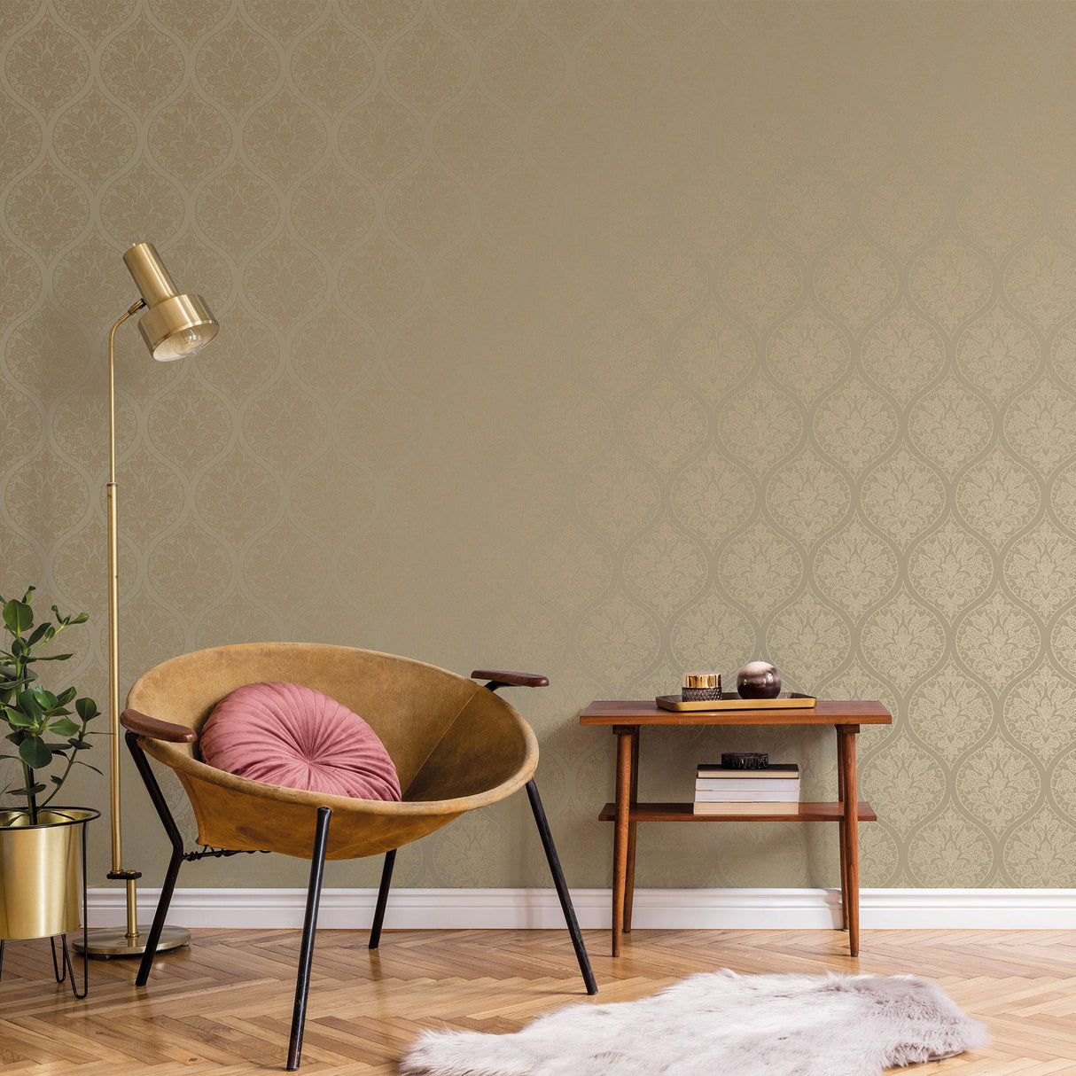 Galerie Emporium Ogee Gold Wallpaper