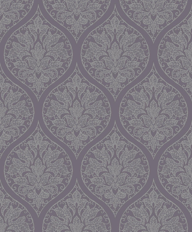 Galerie Emporium Ogee Purple Lilac Wallpaper