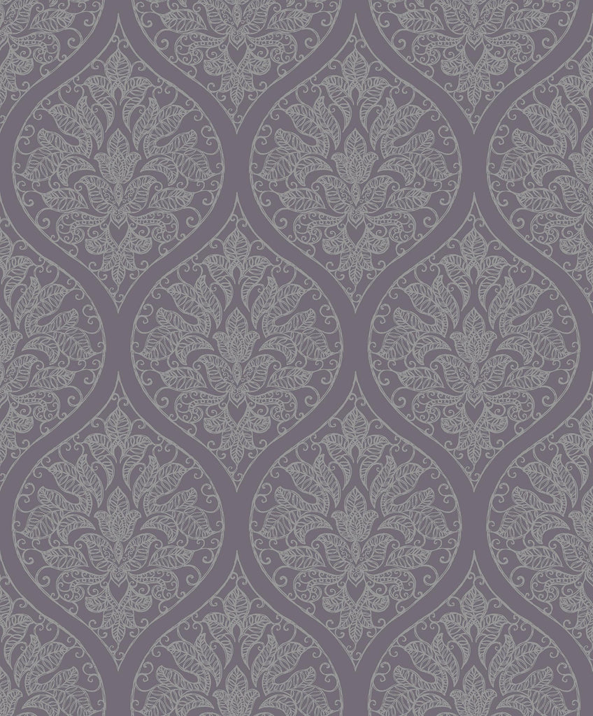 Galerie Emporium Ogee Purple Lilac Wallpaper