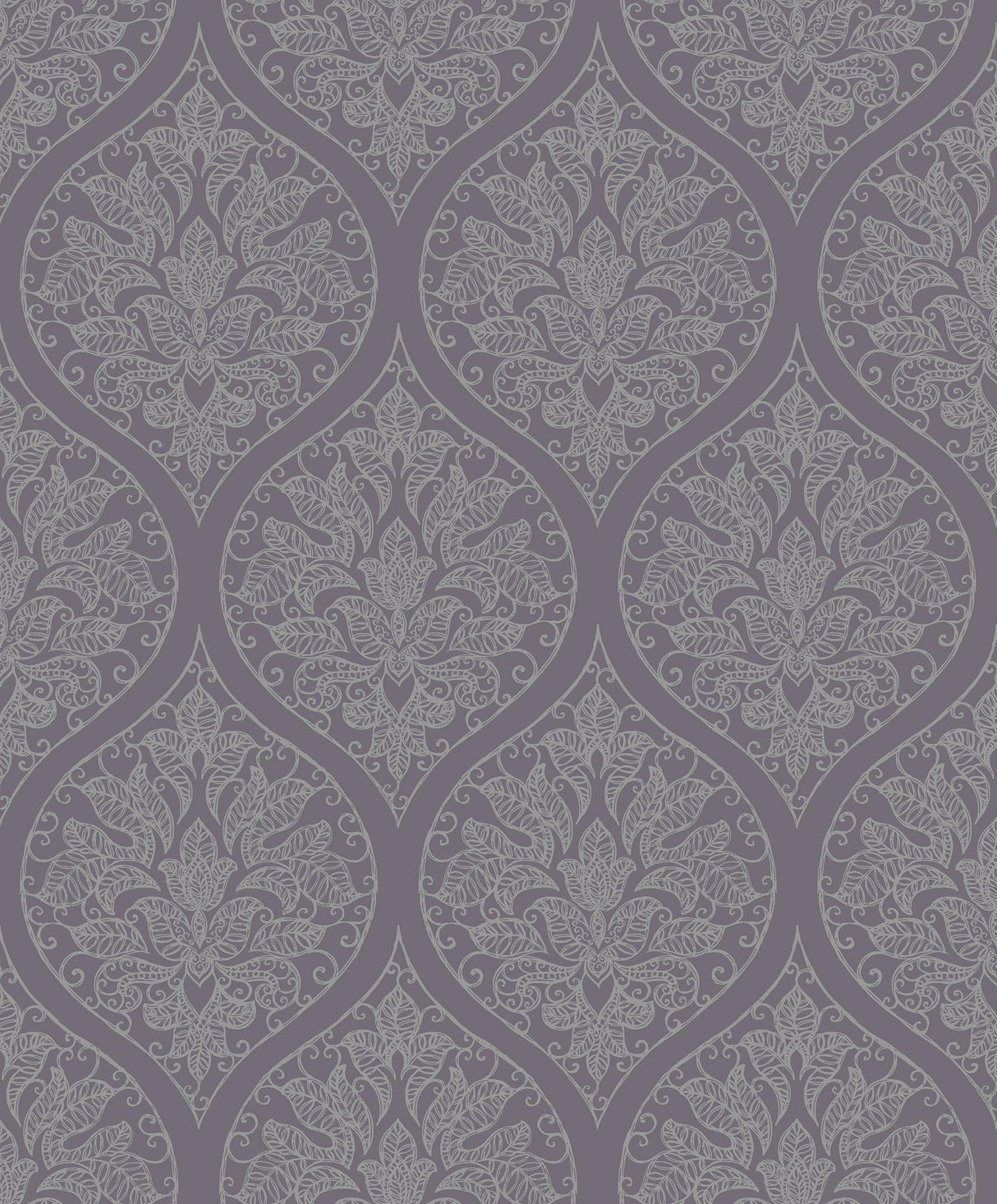 Galerie Emporium Ogee Purple Lilac Wallpaper