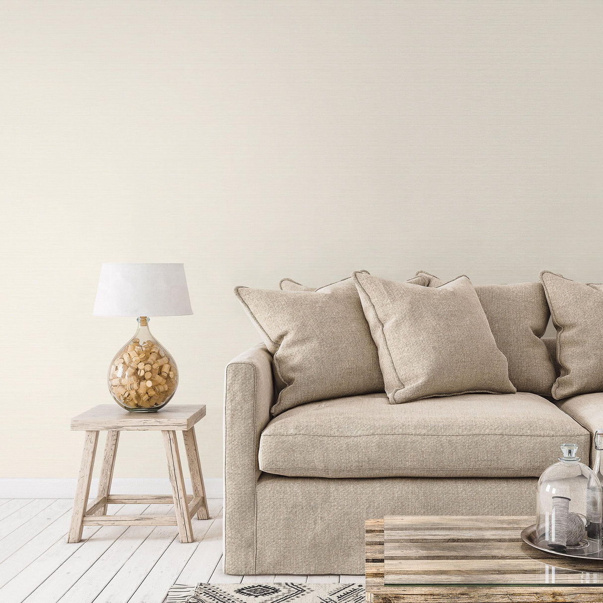 Galerie Metallic Plain Cream Wallpaper