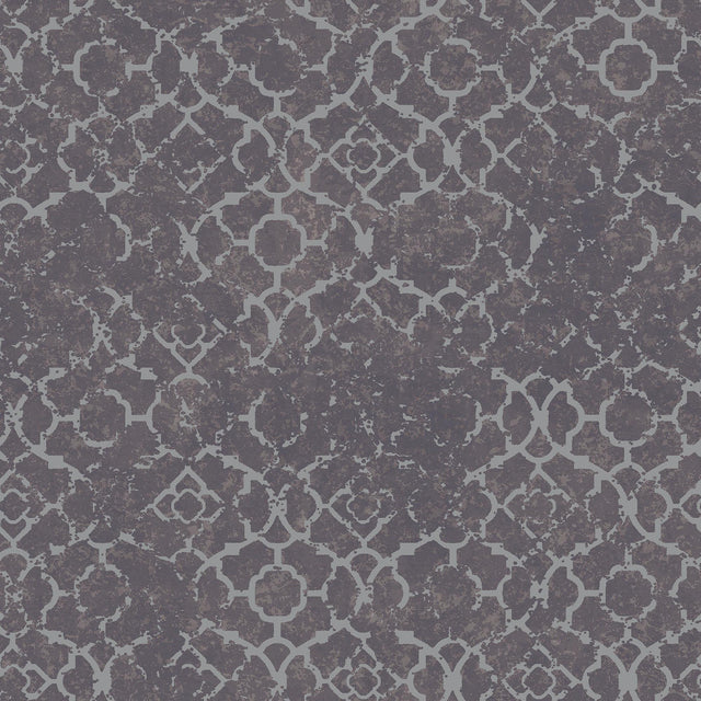 Galerie Aged Quatrefoil Purple Lilac Wallpaper