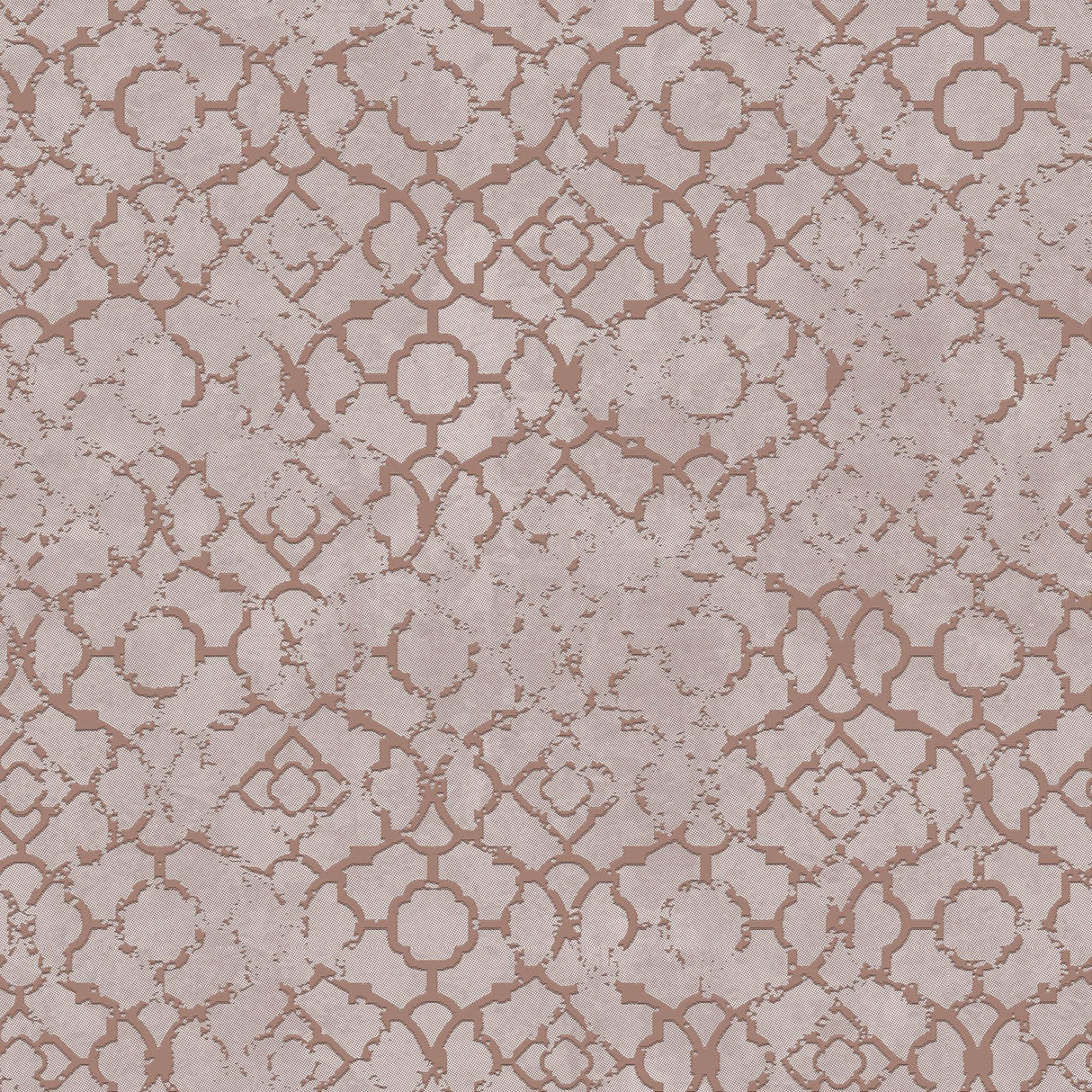Galerie Aged Quatrefoil Rose Gold Wallpaper