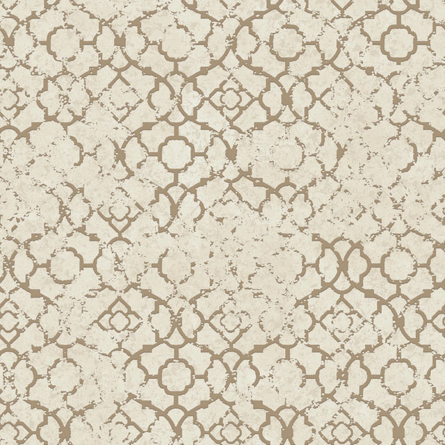 Galerie Aged Quatrefoil Gold Wallpaper