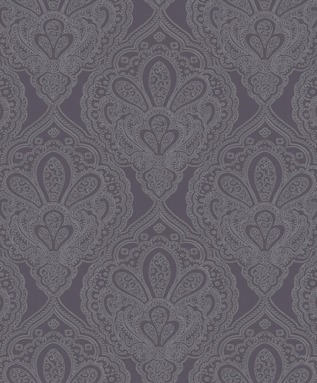 Galerie Mehndi Damask Purple Lilac Wallpaper