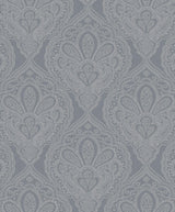 Galerie Mehndi Damask Silver Grey Wallpaper