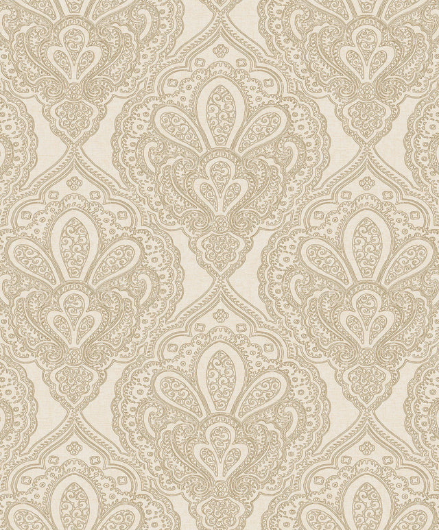 Galerie Mehndi Damask Gold Wallpaper