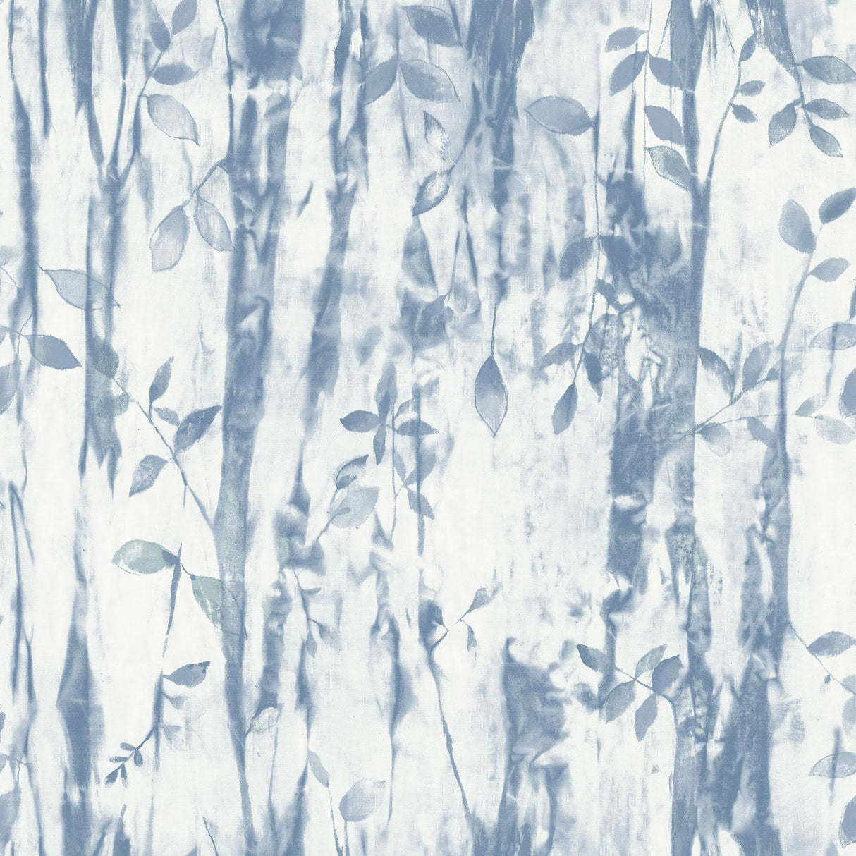 Galerie Batik Leaves Blue Wallpaper
