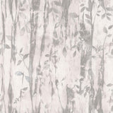 Galerie Batik Leaves Silver Grey Wallpaper