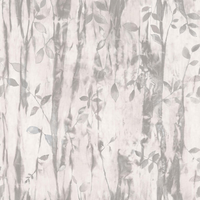 Galerie Batik Leaves Silver Grey Wallpaper