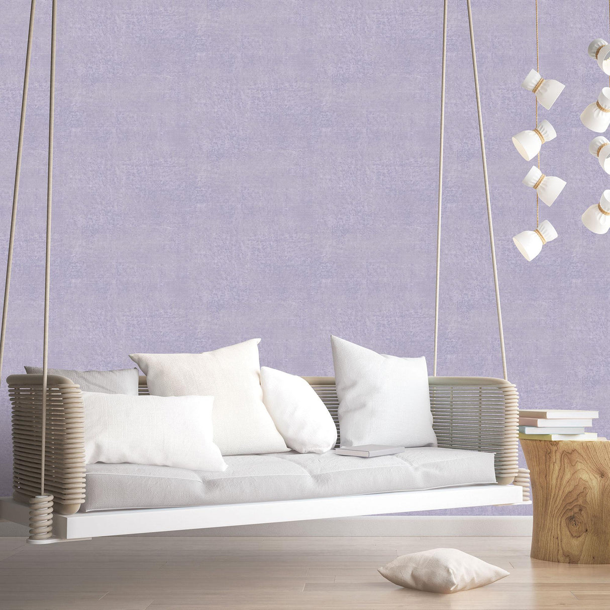 Galerie Metallic Linen Purple Lilac Wallpaper