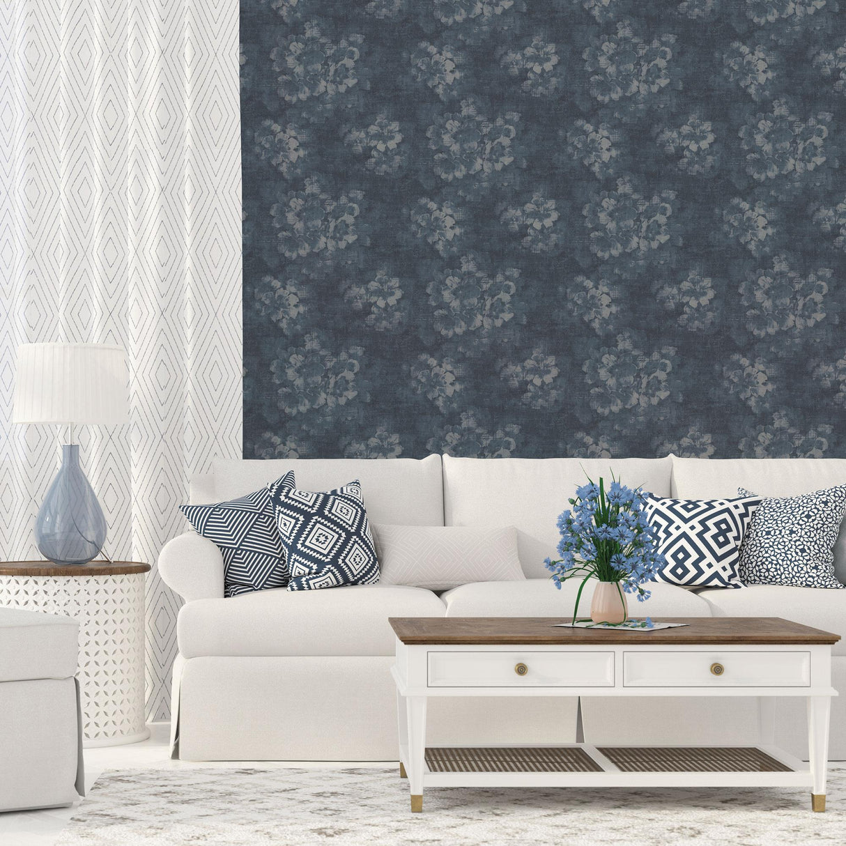 Galerie Mystic Floral Blue Wallpaper
