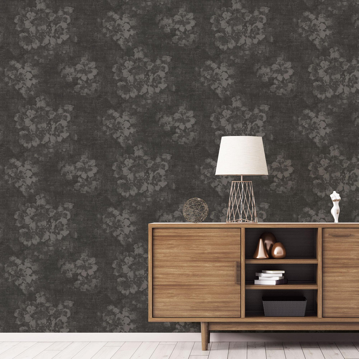 Galerie Mystic Floral Black Wallpaper